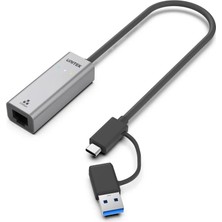 Unitek Hibrit USB-C/USB-A - 2.5G Gigabit Ethernet Adaptörü (U1313CGY01)