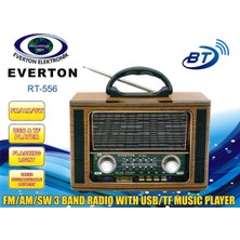 Nusrat Bilişim Everton Rt-556  Bluetooth Fm-Usb-Tf-Aux  Şarjlı Nostaljik Radyo
