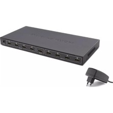 Hadron Hdx1332 8 port Hdmi Splitter 1.4V 1080P 4K 1-In 8-Out Siyah
