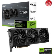 ASUS PRIME-RTX5060TI-8G-NVIDIA-GEFORCE-RTX 5060 TI-8G-8GB GDDR7-128bit--HDMI-3xDP-DLSS4 EKRAN KARTI