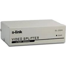 S-Link SL-2504 4 PORT 250 Mhz Monitör Çoklayıcı Vga Splitter Dağıtıcı