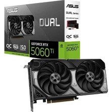 ASUS DUAL-RTX5060TI-O16G-NVIDIA-GEFORCE-RTX 5060 TI-16G-16GB GDDR7-128bit--OC-HDMI-3xDP-DLSS4 EKRAN KARTI