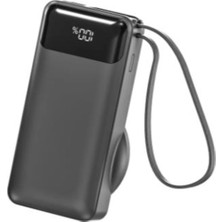 S-Link G360 10000Mah Pd35W+Magsafe 15W Type-C Kablolu Siyah Lcd Taşınabilir Powerbank