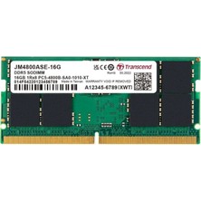 Transcend 16GB DDR5 4800MHz CL40 Notebook Ram JM4800ASE-16G Düşük Gecikme CL Değeri