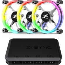 Zalman ZM-LF120A3 Premium Çift Taraflı Halka Adreslenebilir 3 x 120 mm LED Fan