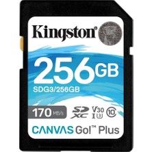 Kingston SDG3-256GB 256GB SDXC Canvas Go Plus 170R C10 UHS-I U3 V30 Hafıza Kartı