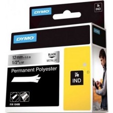 Dymo 18486 Rhinopro Polyester Şerit (12Mmx5,5Mt) Gri-Siyah