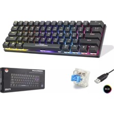 Hadron G509B Kablolu Oyuncu Mini Klavye Mekanik Blue Switch Rgb Q Siyah