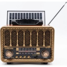 Everton RT-707 Bluetooth-Usb-Sd-Fm Şarjlı  Nostaljik Radyo Solarlı Radyo