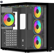 Powerboost PB-SS02B Sea Wıew 7-Rgb Fanlı Gamıng Mıd-Tower Pc Kasası