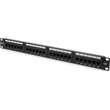 Digitus CAT 6, E Sınıfı Patch Panel, zırhsız (unshielded), siyah renk<br>Digitus CAT 6, Class E Patch Panel, unshielded, black