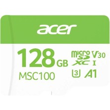 Acer MSC100 128GB Microsd U3 V30 A1 Aksiyon Kamera & Güvenlik Kamerası Uyumlu