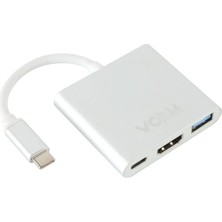 Vcom CU427M Type-C-M To HDMI-F USB 3.0-F Type-C-F Çevirici