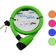 Anahtarlı Kalın Motor - Bisiklet Kilit Çelik Tel Renkli Kılıf 18MMX100CM
