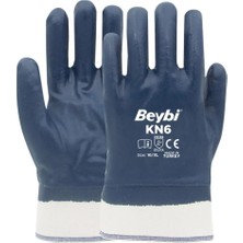 Beybi Eldiven -  Pamuk Nitril (KN6)(10 Beden, 12 Çift Paket, Lacivert, Petrolcü)