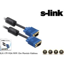 S-Link Slx-179 S-Lınk 15 Metre Monitör Pc Arası Vga Data Kablo M/M