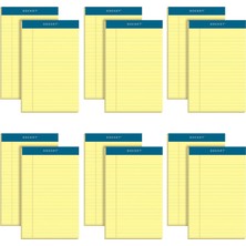 Belirtilmemiş Tops 5 x 8 Sağ Blok, 12 Adet, Docket Markası, Dar, Çizgili, Sarı Kağıt, Yazı Bloku Başına 50 Yaprak