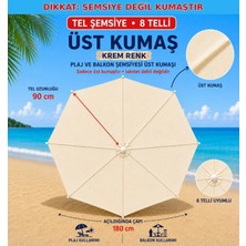 Şemsiyecim 8 Telli Plaj Şemsiyesi Üst Kumaşı 180 cm Çap 90 cm Tel Uyumlu