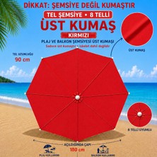 Şemsiyecim 8 Telli Plaj Şemsiyesi Üst Kumaşı 180 cm Çap 90 cm Tel Uyumlu