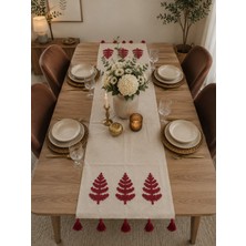 Livera Home %100 Pamuk Bohem Buldan Işi Nakışlı Lüks Masa Runner (40X130CM)