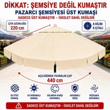 Şemsiyecim 8 Çıtalı Pazarcı Şemsiyesi Üst Kumaşı 440 cm Çap 220 cm Çıta Uyumlu