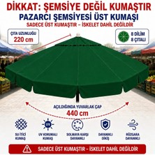 Şemsiyecim 8 Çıtalı Pazarcı Şemsiyesi Üst Kumaşı 440 cm Çap 220 cm Çıta Uyumlu