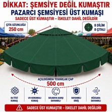 Şemsiyecim 8 Çıtalı Pazarcı Şemsiyesi Üst Kumaşı 500 cm Çap 250 cm Çıta Uyumlu