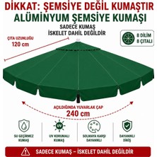 Şemsiyecim Alüminyum Şemsiye Kumaşı 240 cm Çap 120 cm Çıta Uyumlu 8 Çıtalı