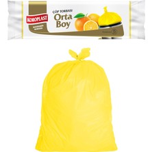 Belirtilmemiş Koroplast Mandarin Kokulu Orta Boy Çöp Poşeti 15'li 55X60 Cm, Sızdırmaz ve Yırtılmaz, Kötü Koku Kar