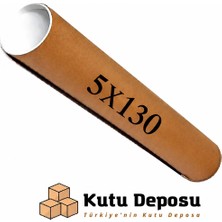 Kutu Deposu 5X130 cm Kapaklı Silindir Postüp Rulo Gönderi Kutusu (5 Adet)