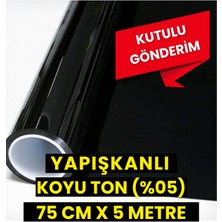 AutoFolyo Cam Filmi Koyu Ton 75 Cm-5 Metre Yapışkanlı Ev - Ofis - Oto