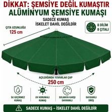 Şemsiyecim Alüminyum Şemsiye Kumaşı 250 cm Çap 125 cm Çıta Uyumlu 8 Çıtalı