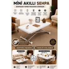 Mini Juppo Dışa K Akıllı Sehpa Üst Tabla Mdf Oval Köşe Alt Ayak Krom Kaplama