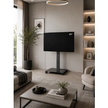 Sonorous Pl 2575 Antrasit Seramik Tablalı Tekerlekli Televizyon Tv Sehpası 40'' - 75'' Inç