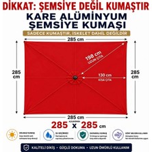 Şemsiyecim Kare Alüminyum Şemsiye Kumaşı 285X285 cm Sadece Kumaş