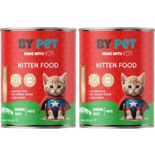 Belirtilmemiş Bypet Dana Etli Yavru Kedi Yaş Kedi Maması 1 Adet -400 Gram Konserve 2li Paket