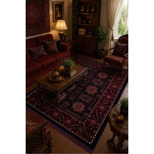 Sultan Halı Kırmızı Afgan Tarzı Altı Kaymaz Yıkanabilir Şönil Kilim & Halı | SDF023