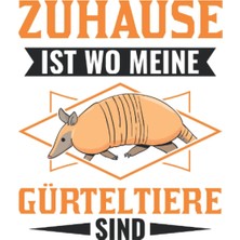 Belirtilmemiş Gürteltier Notizbuch: Zuhause Ist Wo Meine Gürteltiere Sind / 6x9 Zoll / 120 Karierte Seiten (Germa