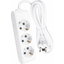 Belirtilmemiş 3’lü Topraklı Grup Priz 3 Metre Tam Boy Kablolu (Priz Dahil) 250V 16A 2p Çoklu Uzatma Prizi – Alev