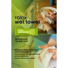 Rolox Wet Towel - 50 Paket - Tek Kullanımlık Rulo Islak Havlu - Lime Kokulu