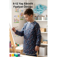 Hamur Çocuk Kollu Etkinlik Boyama Önlüğü 8-12 Yaş Sıvı Geçirmez Aktivite Hobi Koruyucu Önlük Galaxy