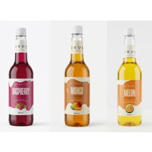 Muros's Muros Kokteyl 3'lü Kahve Şurubu Frambuaz  750 ml + Mango 750 ml +  Kavun 750 ml Kokteyl Şurubu