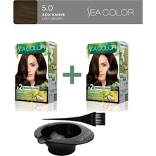 Maxx Deluxe 2'li Natural Beauty Amonyaksız Set Saç Boyası 5.0 Açık Kahve, Boya Tası ve Fırça Hediye!