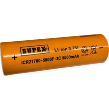 Supex ICR21700-5000F-3C 3.7V 5000MAH Li-Ion Düz Kafa (Başsız) Pil