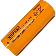 Supex ICR18500-1500F-3C 3.7V 1500MAH Li-Ion Düz Kafa Pil