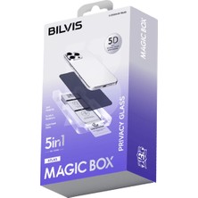 Akıllı Bayi Apple iPhone 14 Pro Max Bilvis 5in1 5d Magic Hayalet Cam Ekran Koruyucu - Siyah