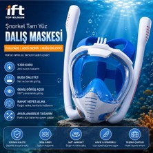 Premini Full Face Şnorkel Dalış Maskesi, Kamera, 180° Görüşlü, S/m Beden