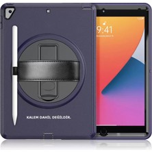 ÖNÇ - PRİME Apple iPad 10.2 (7.nesil) Kılıf Hand Strap Tablet Kılıfı - Lacivert