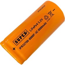 Supex IFR32700-6000F-3C 3.2V 6000MAH Lifepo4 Düz Kafa (Başsız) Pil