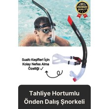 Premini Siyah Silikon Tahliye Hortumlu Deniz Havuz Dalış Şnorkeli, 1 Adet